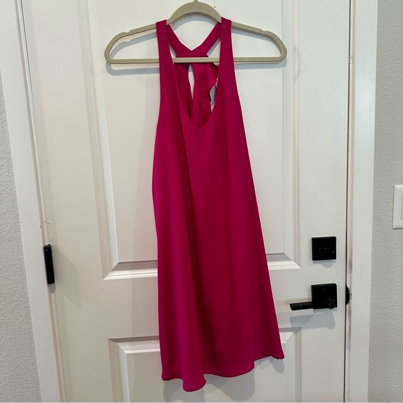 Hot Pink Ruffle Back Dress - Picture 2 of 3